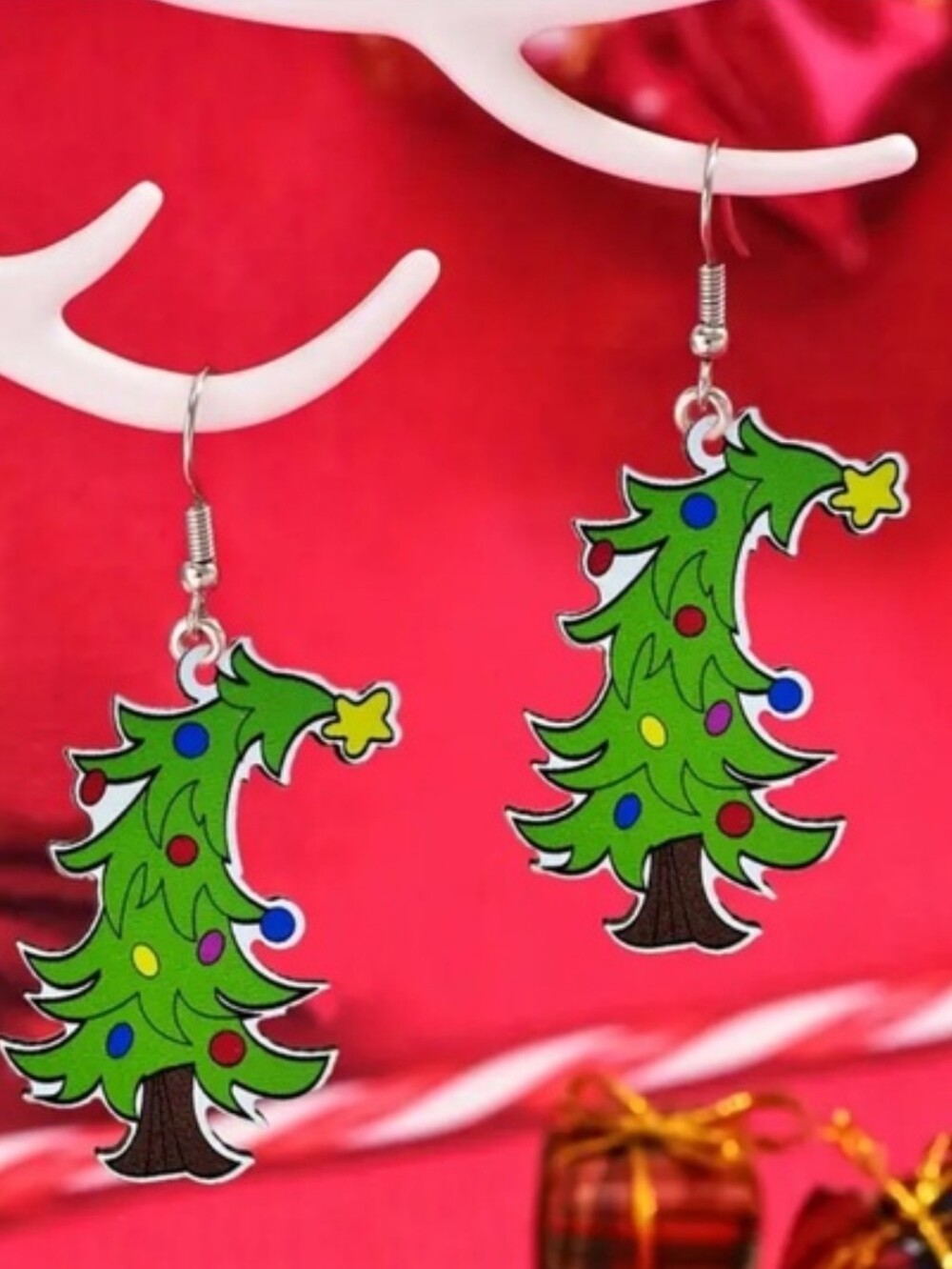 Grinch Christmas Tree Earrings